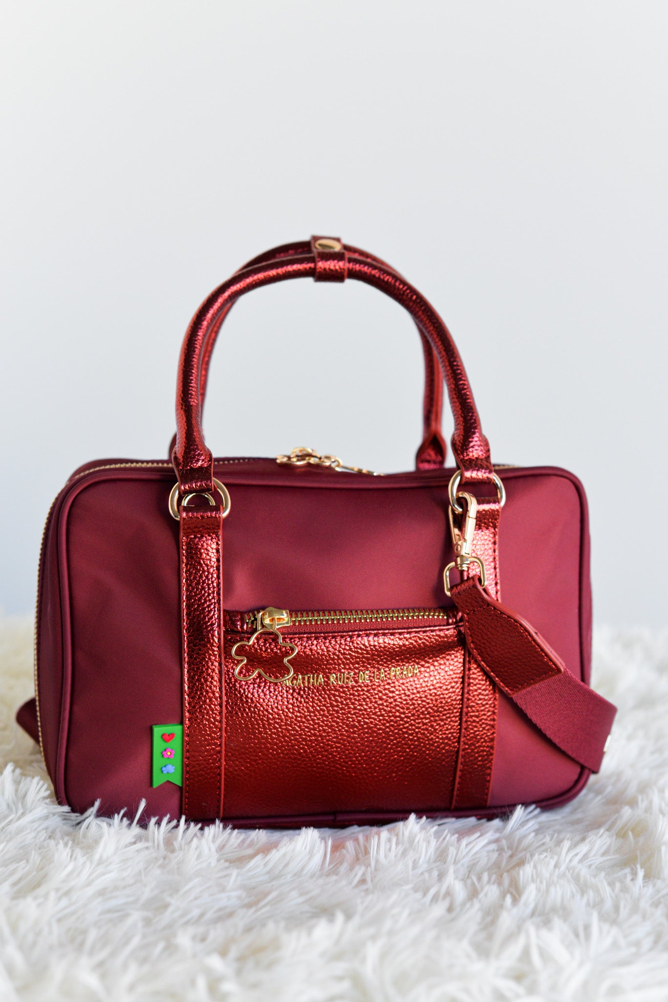 Bolso nylon metalizado AGATHA RUIZ DE LA PRADA Granate