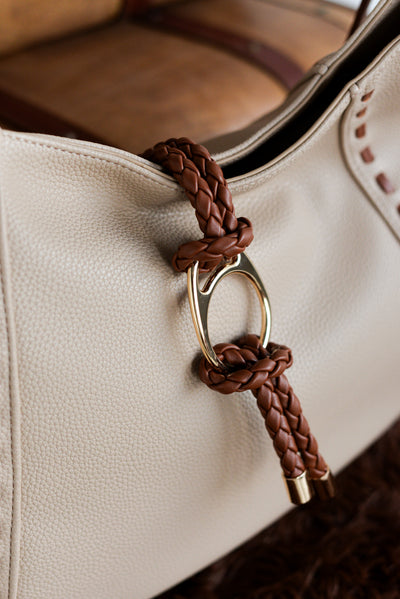 Hobo trenza abalorio Noco Beige