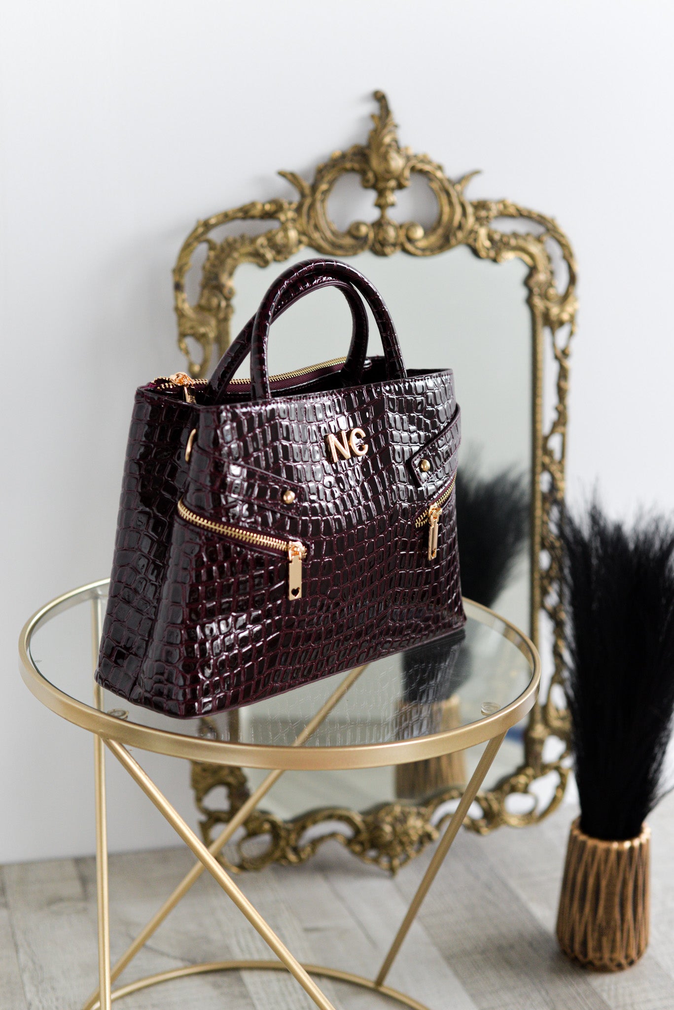 Bolso tote coco charol cremalleras Noco Vino