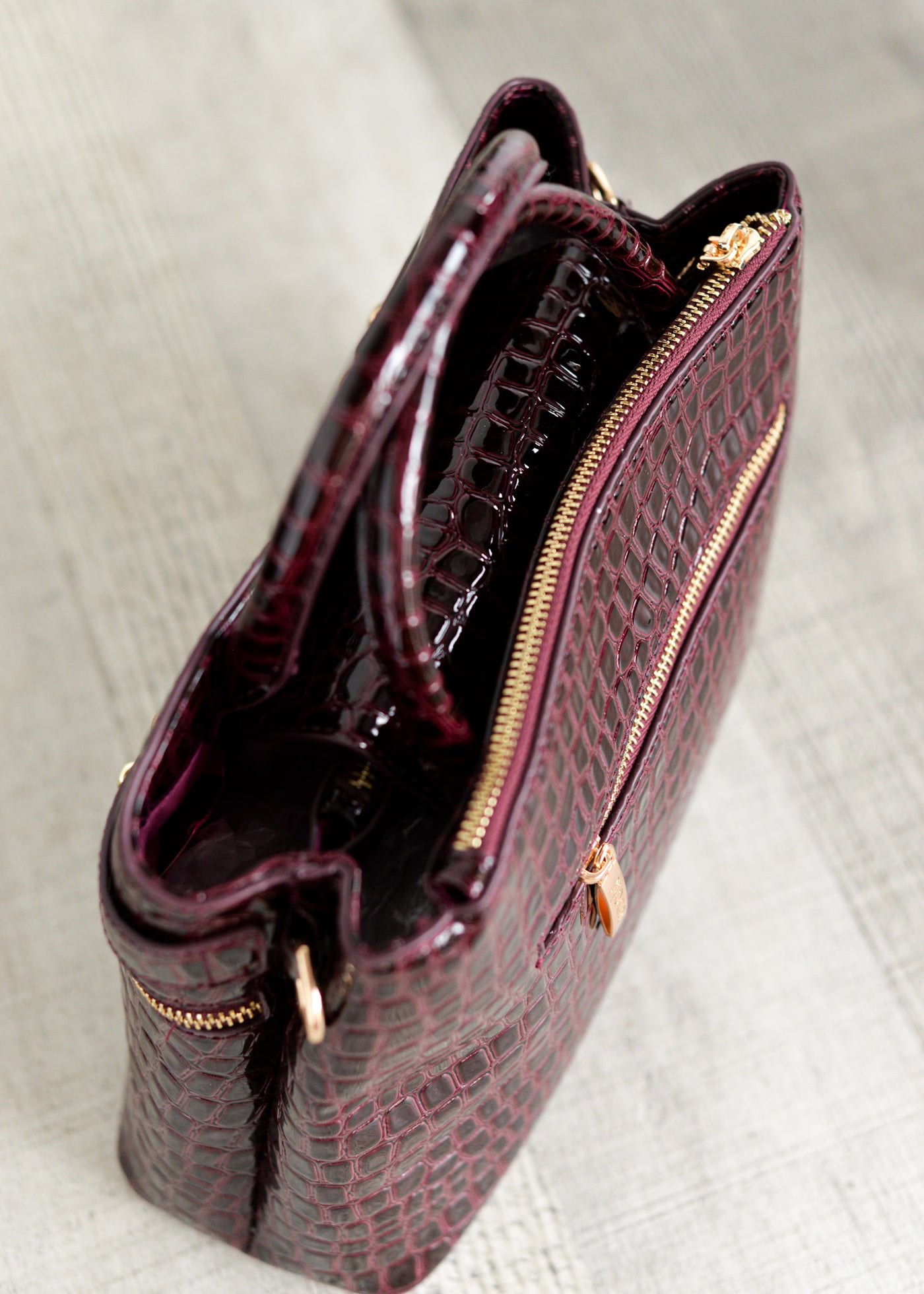 Bolso tote coco charol cremalleras Noco Vino