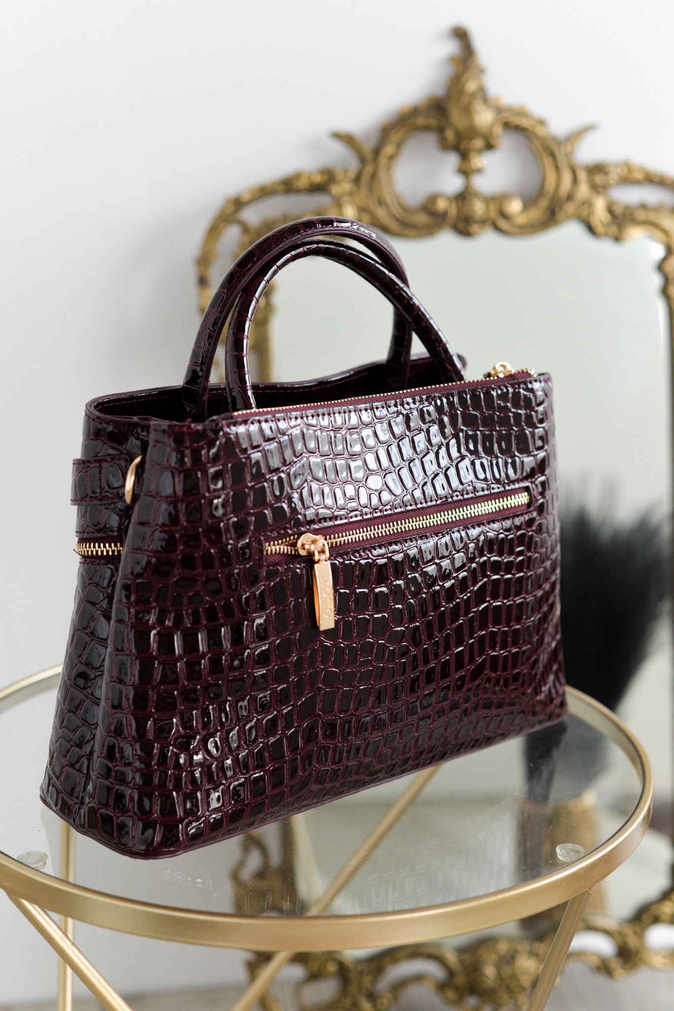 Bolso tote coco charol cremalleras Noco Vino