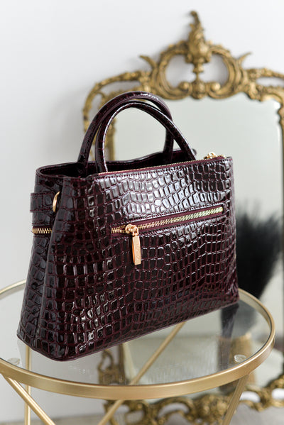 Bolso tote coco charol cremalleras Noco Vino