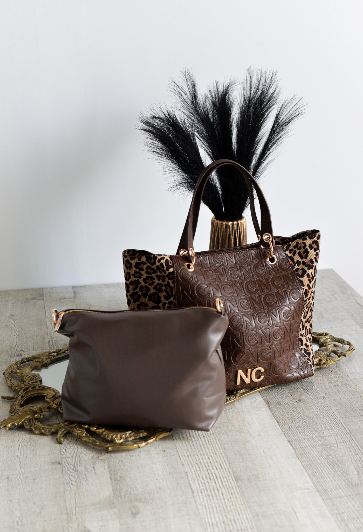 Shopper animal print Noco Marrón