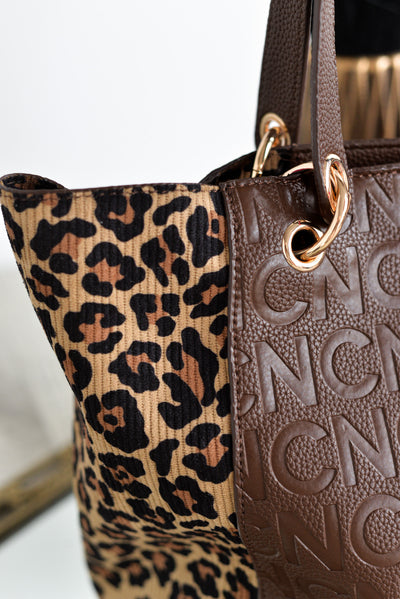Shopper animal print Noco Marrón