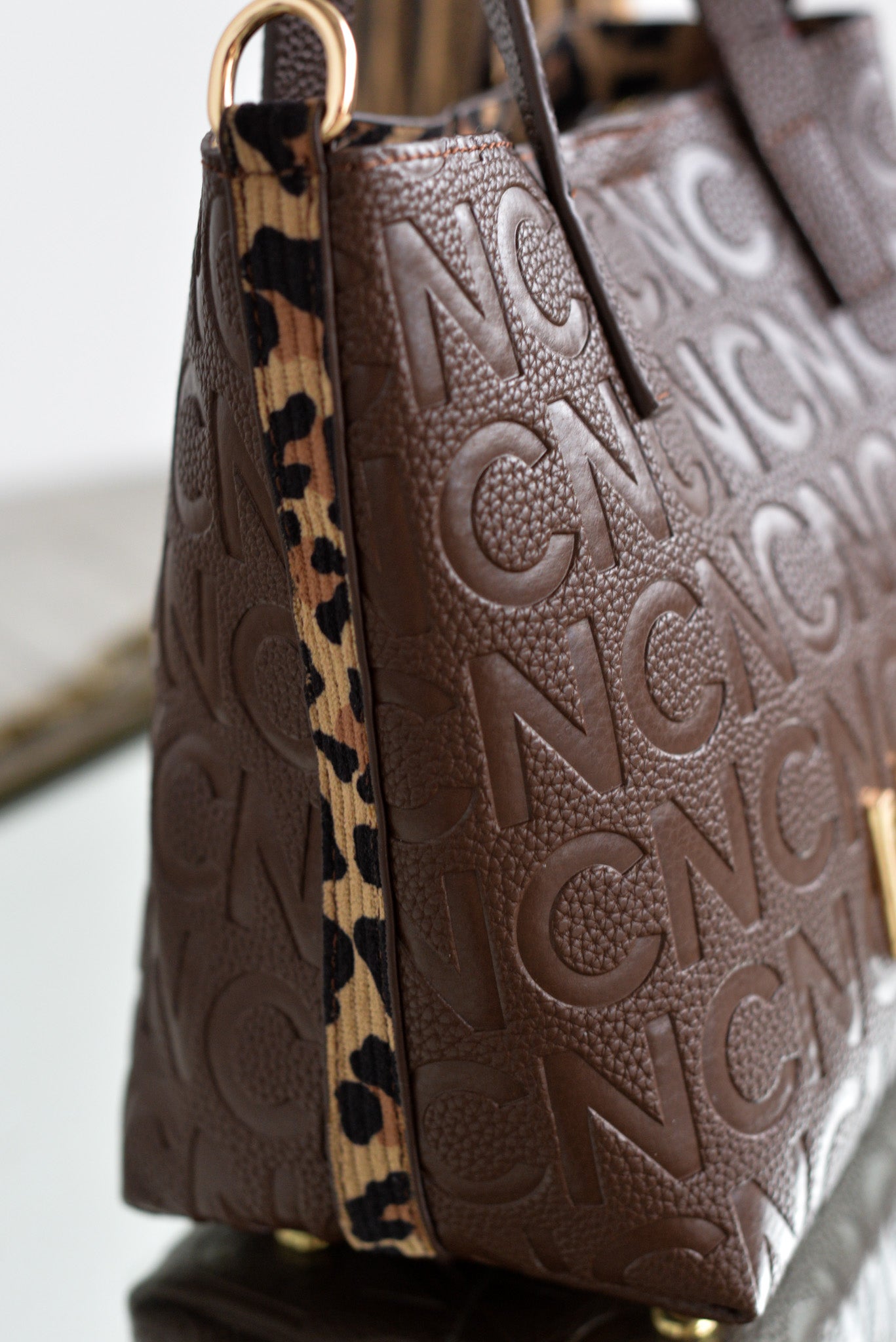 Bolso cubo animal print Noco Marrón