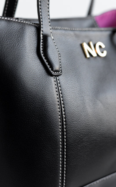 Bolso shopper pespuntes corazón Noco Negro