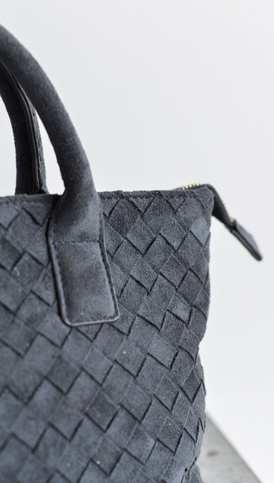 Mini tote ante trenzado Noco Azul