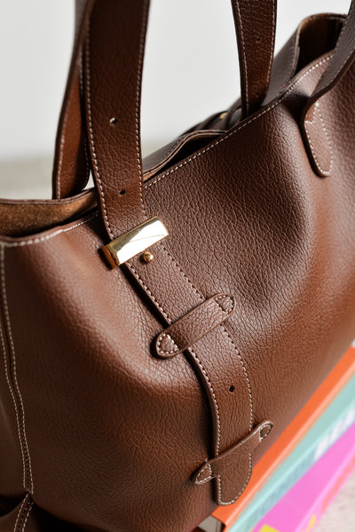 Shopper piel vegana regulador Noco Marrón