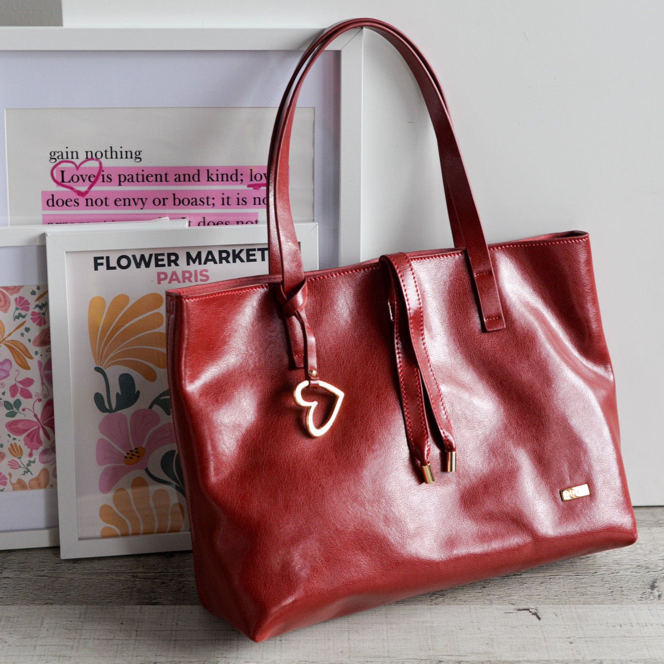 Shopper efecto piel Noco Granate