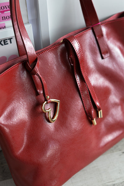 Shopper efecto piel Noco Granate