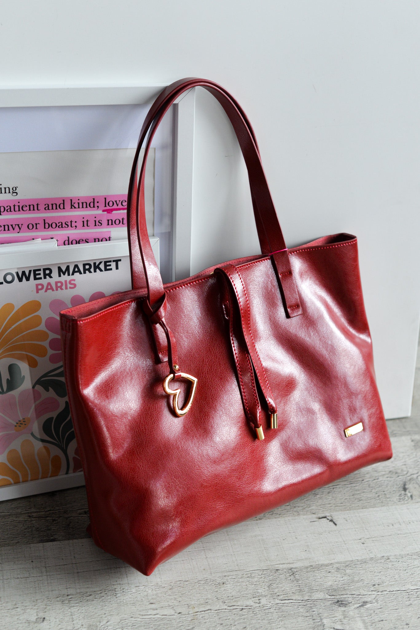 Shopper efecto piel Noco Granate