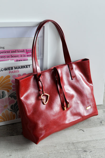 Shopper efecto piel Noco Granate