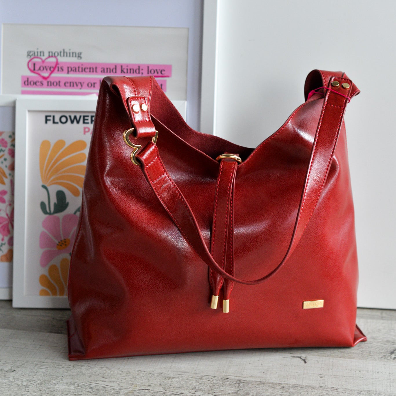 Hobo grande efecto piel Noco Granate