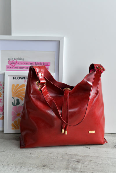 Hobo grande efecto piel Noco Granate