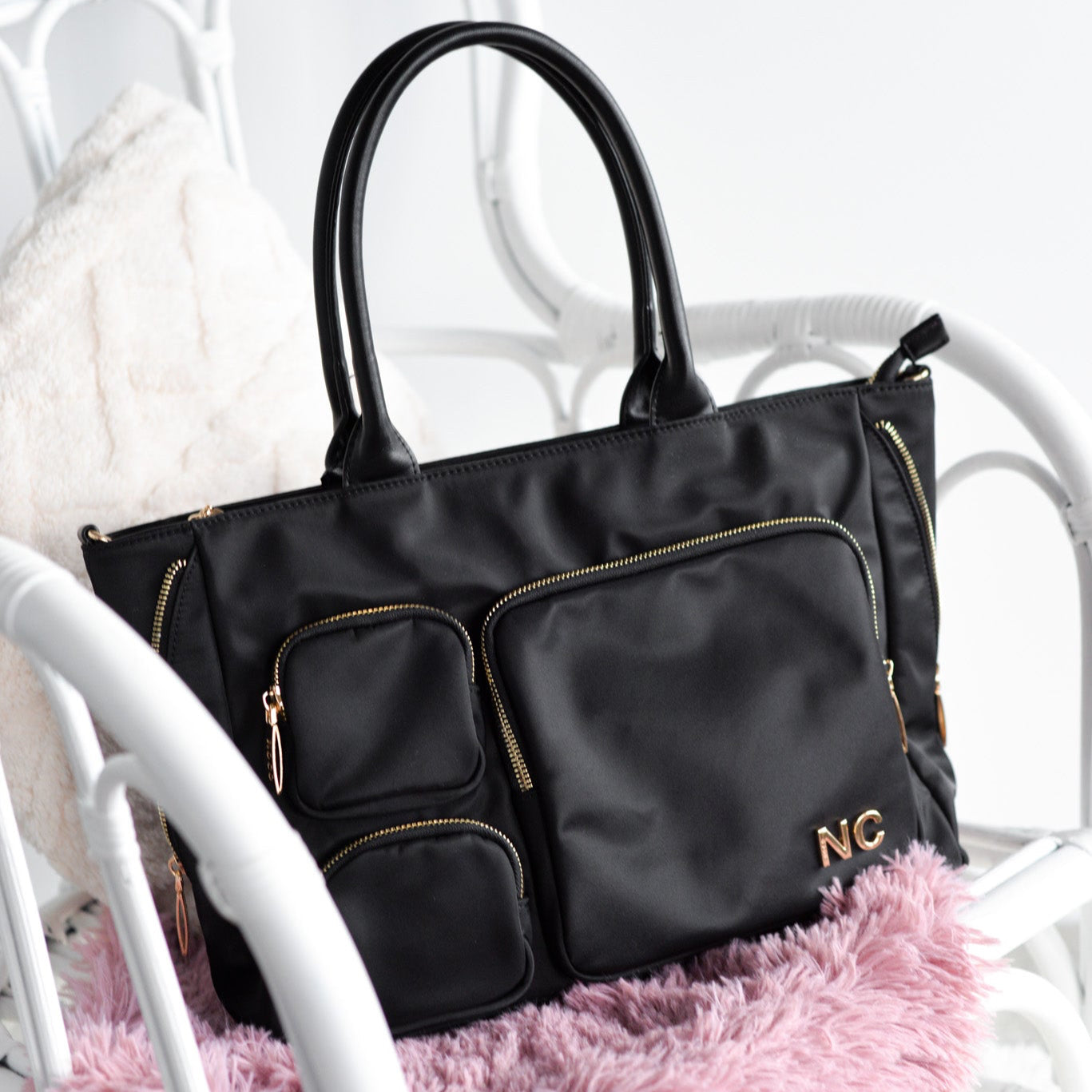 Shopper nylon bolsillos Noco Negro