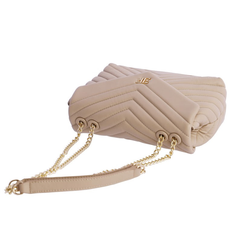Bolso de hombro solapa Eferri Valeria Beige