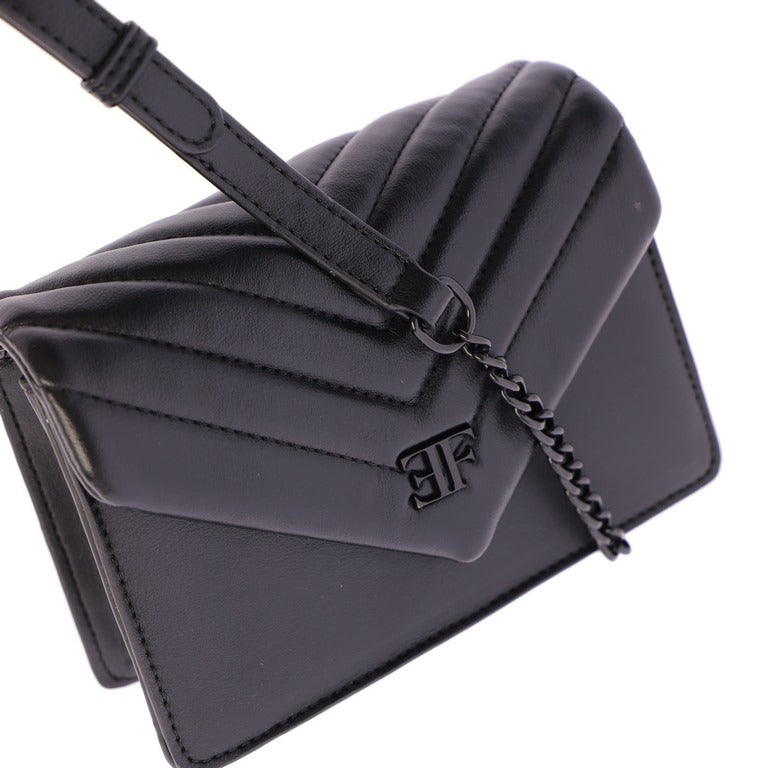 Bolso bandolera pequeño solapa Eferri Tina Negro