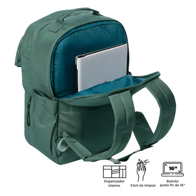 Mochila Porta Ordenador 16" Totto Elan Travel - Silver Pine