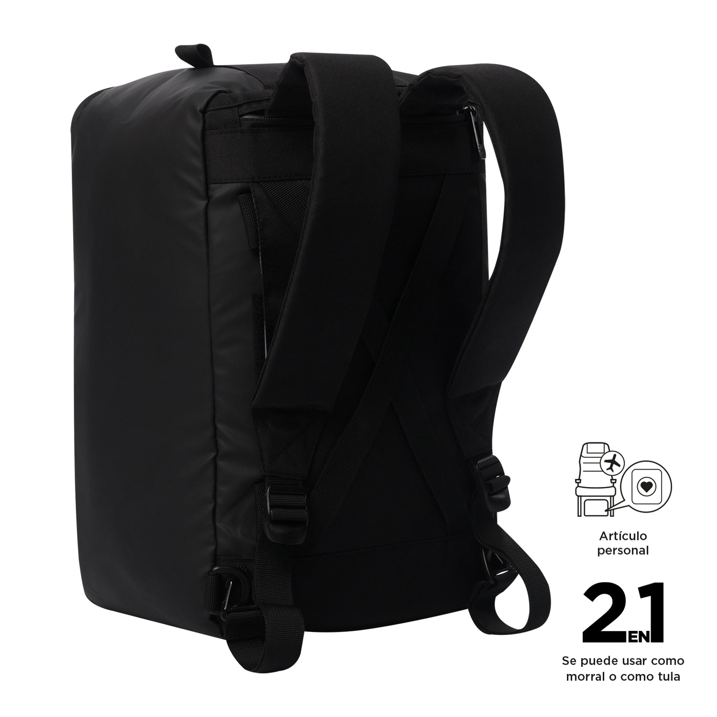 Bolso de Viaje 2 en 1 (40x20x25cm) Totto Underseat - Negro