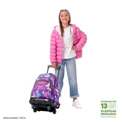 Mochila escolar con ruedas Totto Renglones - Star Butterfly