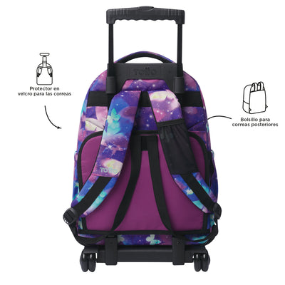 Mochila escolar con ruedas Totto Renglones - Star Butterfly