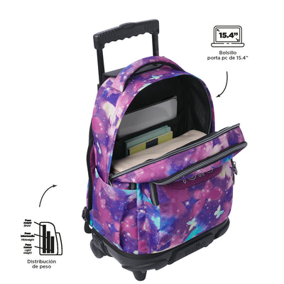 Mochila escolar con ruedas Totto Renglones - Star Butterfly