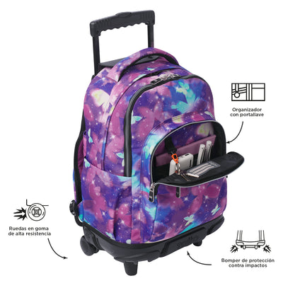 Mochila escolar con ruedas Totto Renglones - Star Butterfly
