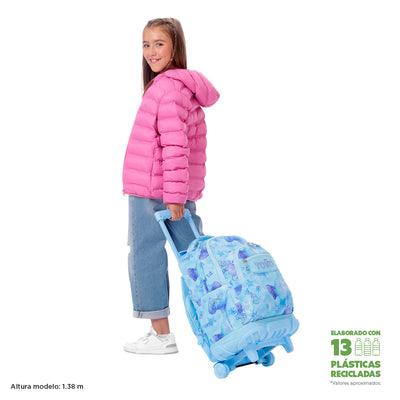 Mochila escolar con ruedas Totto Renglones - Polar