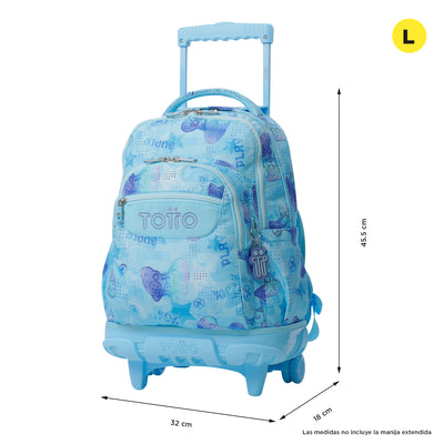 Mochila escolar con ruedas Totto Renglones - Polar