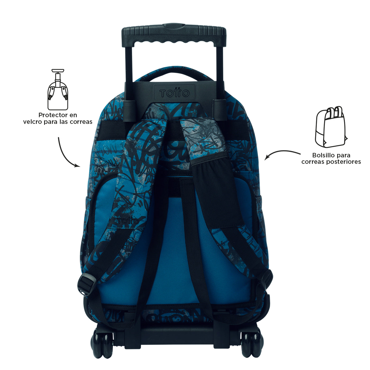 Mochila escolar con ruedas Totto Renglones - Urban Graph