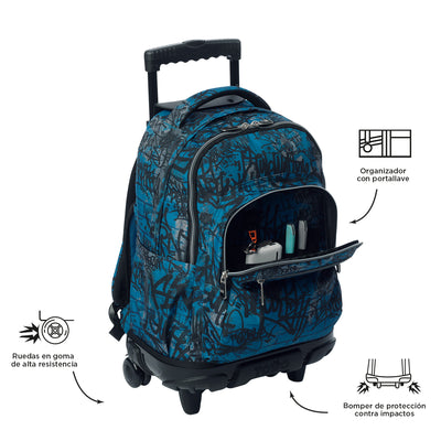 Mochila escolar con ruedas Totto Renglones - Urban Graph