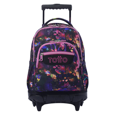 Mochila escolar con ruedas Totto Renglones - Flower Galaxy