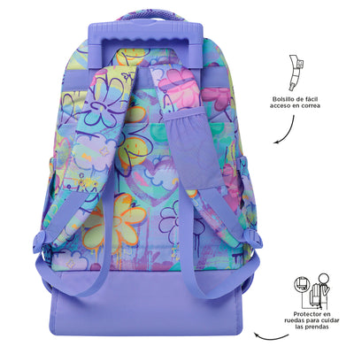 Mochila escolar con ruedas Totto Renglones - Grafily
