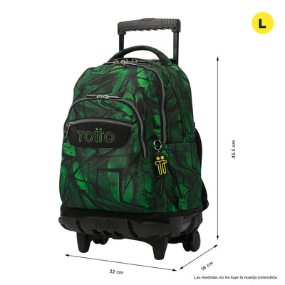 Mochila escolar con ruedas Totto Renglones - Jhony Jungle