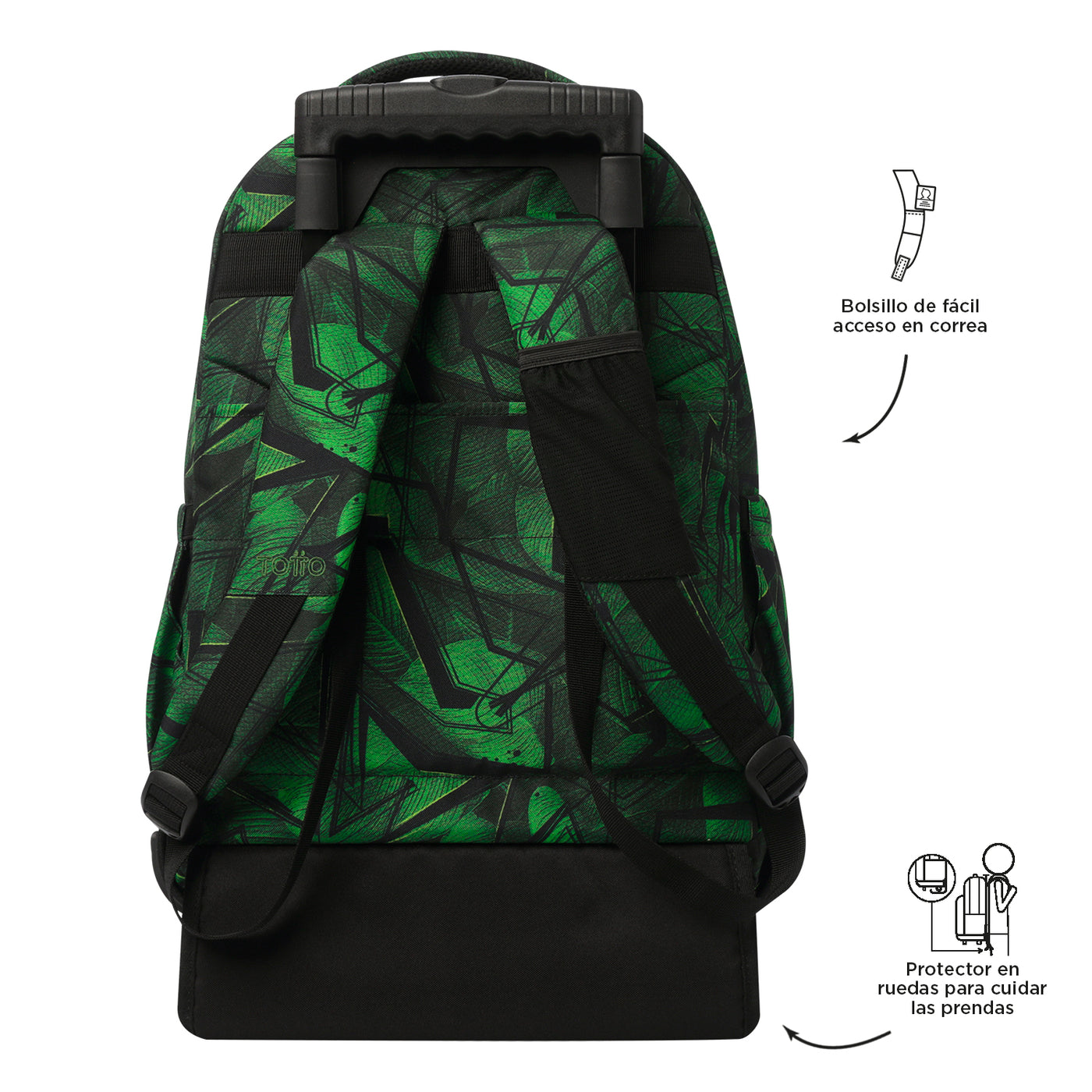 Mochila escolar con ruedas Totto Renglones - Jhony Jungle