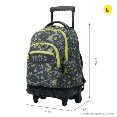 Mochila escolar con ruedas Totto Renglones - Texgrunge