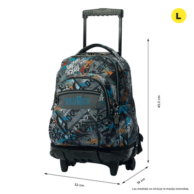 Mochila escolar con ruedas Totto Renglones - Okubo