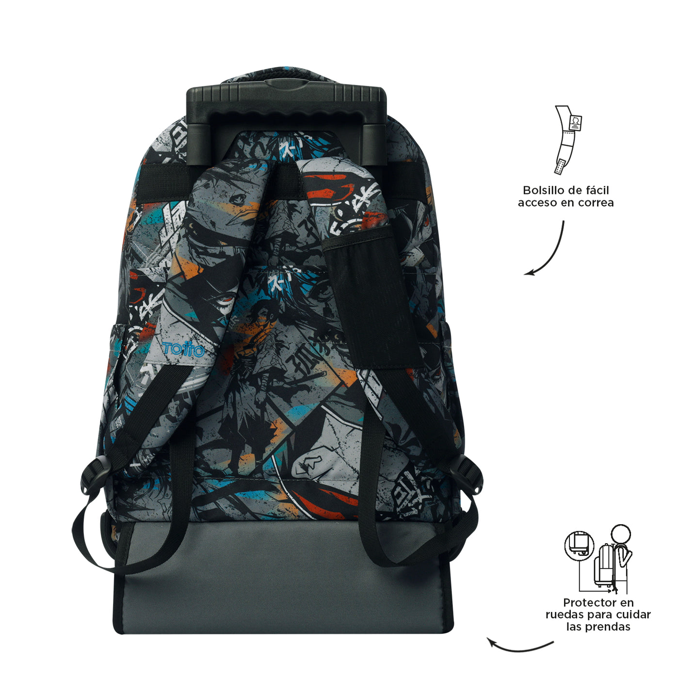 Mochila escolar con ruedas Totto Renglones - Okubo
