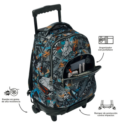Mochila escolar con ruedas Totto Renglones - Okubo
