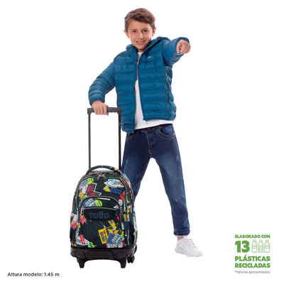 Mochila escolar con ruedas Totto Renglones - Sticky