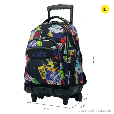 Mochila escolar con ruedas Totto Renglones - Sticky