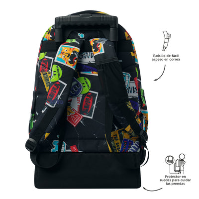 Mochila escolar con ruedas Totto Renglones - Sticky