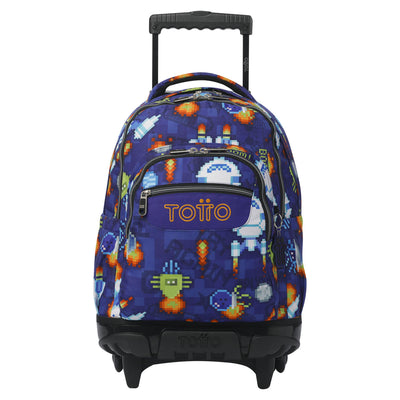 Mochila escolar con ruedas Totto Renglones - Space Blue