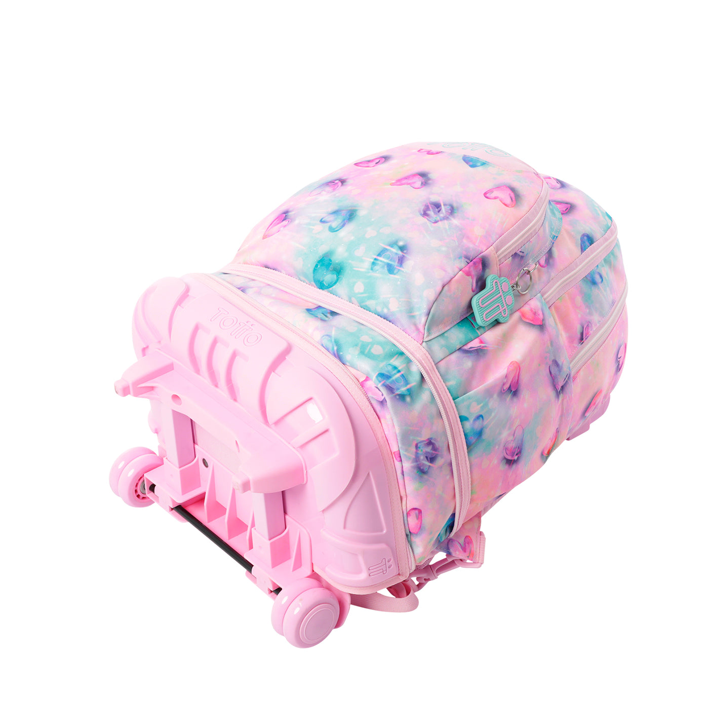 Mochila escolar ruedas desmontable Totto Tiza Glitter - Shiny Heart