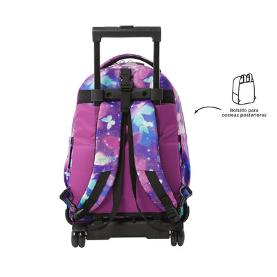 Mochila escolar ruedas desmontable Totto Tiza Glitter - Star Butterfly