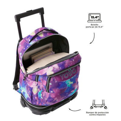 Mochila escolar ruedas desmontable Totto Tiza Glitter - Star Butterfly