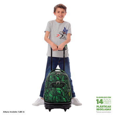 Mochila escolar ruedas desmontable Totto Tiza - Jhony Jungle