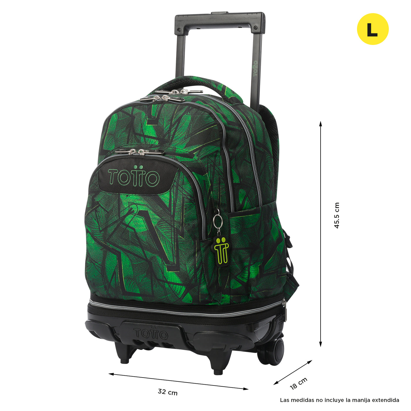 Mochila escolar ruedas desmontable Totto Tiza - Jhony Jungle