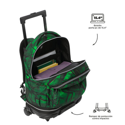 Mochila escolar ruedas desmontable Totto Tiza - Jhony Jungle