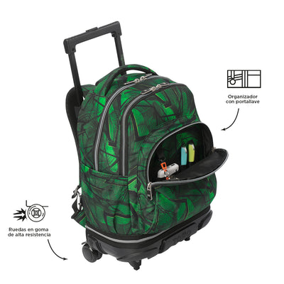 Mochila escolar ruedas desmontable Totto Tiza - Jhony Jungle